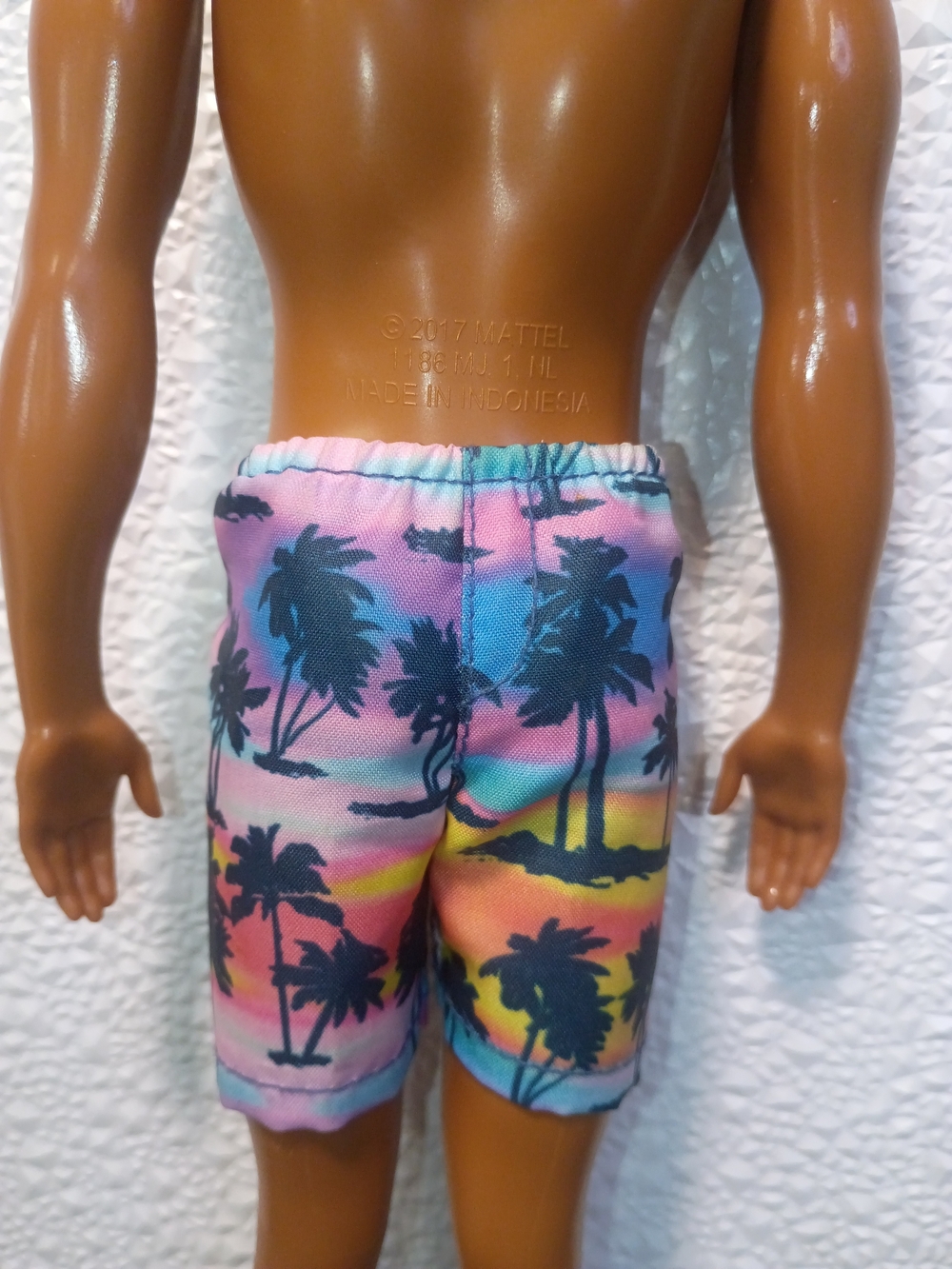 Mattel 2017 Ken Beach 12"Barbie Doll Retro Hawaiian Tropical Shorts